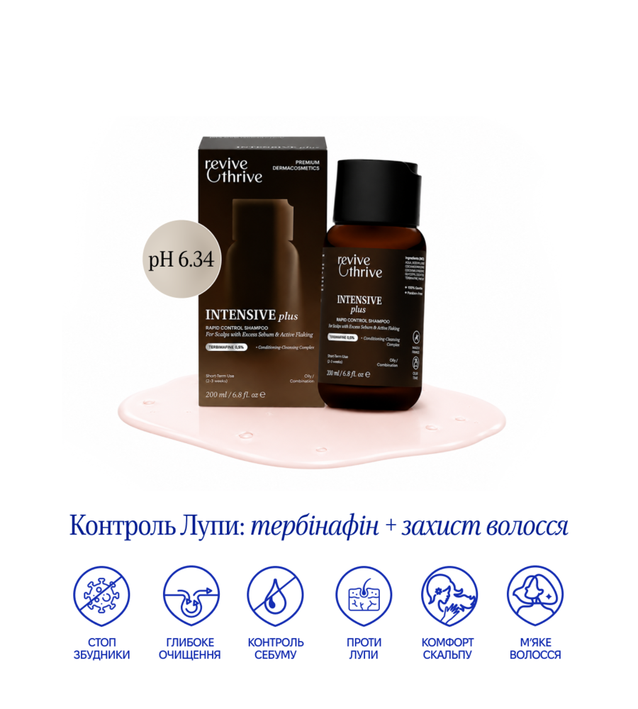 трихологічний шампунь з тербінафіном  • INTENSIVE plus
